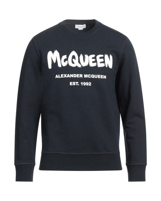 McQueen Blue Sweatshirt Cotton, Elastane for men