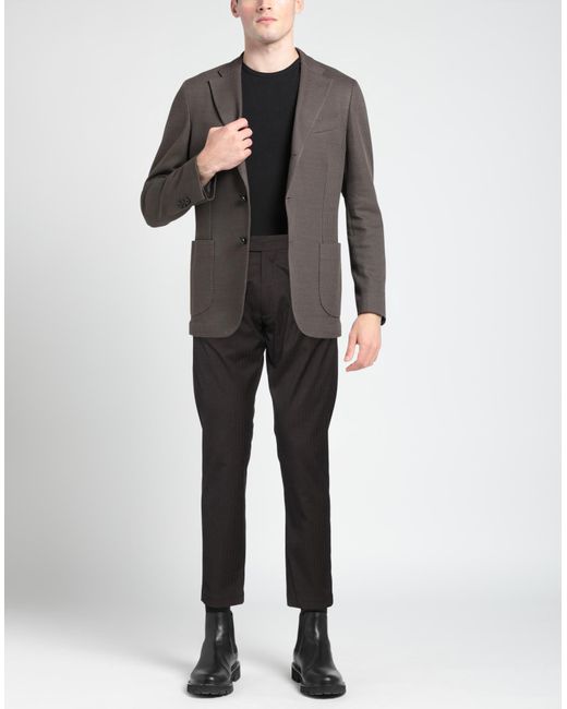 Messagerie Gray Luxe Fabrics Pants Polyester, Viscose, Wool, Elastane for men