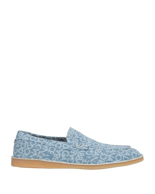 Dolce & Gabbana Blue Loafers Cotton for men