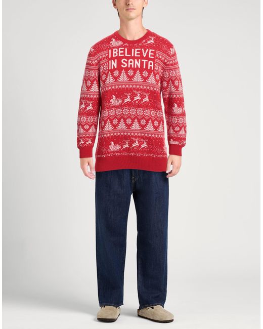 Mc2 Saint Barth Red Sweater Wool, Viscose, Polyamide, Cashmere for men