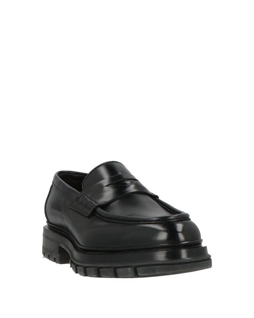 Santoni Black Goodyear Loafers Leather for men