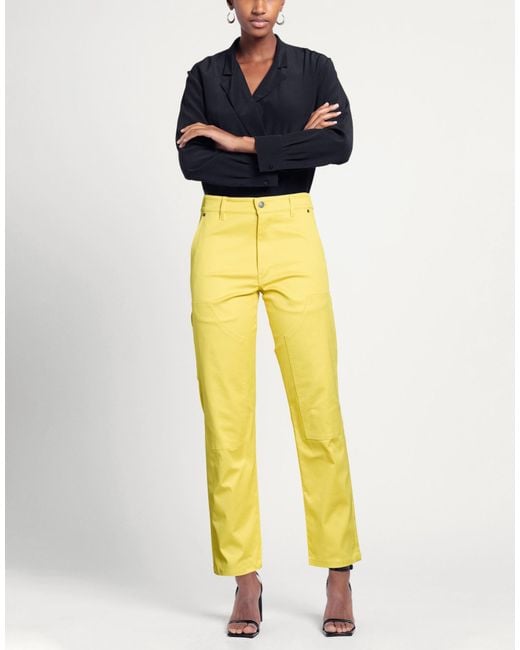 Moschino Yellow Pants Cotton, Elastane