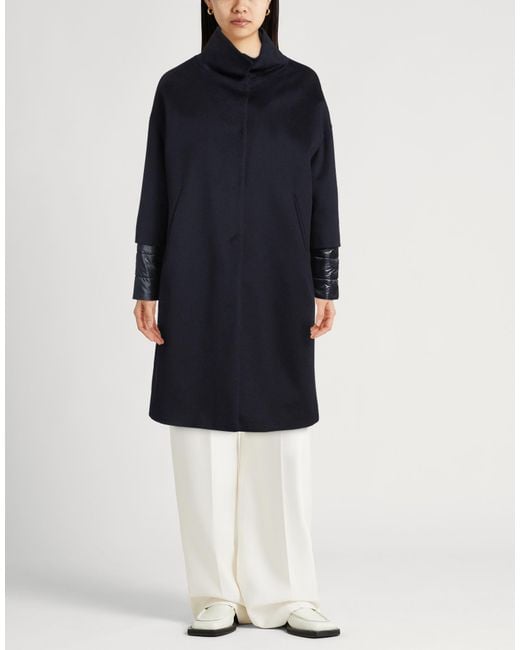 Herno Blue Coat Virgin Wool, Polyamide
