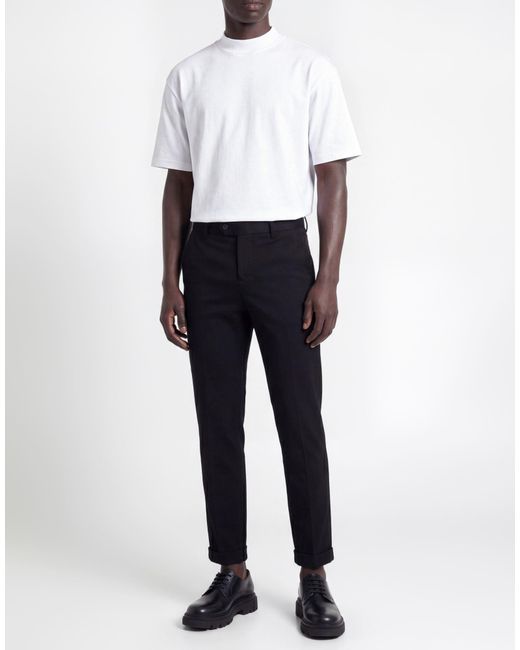 MULISH Black Pants Viscose, Polyamide, Elastane for men