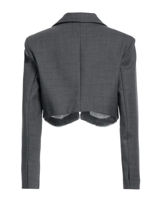 Sandro Gray Blazer Wool, Polyester, Elastane
