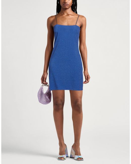 4giveness Blue Mini Dress Viscose, Polyester, Polyamide, Elastane