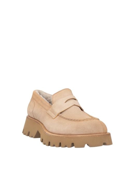 Santoni Natural Loafers Shearling