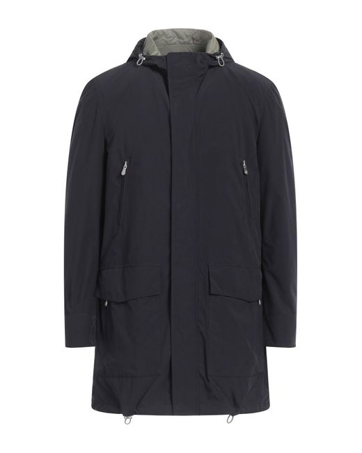 Brunello Cucinelli Blue Midnight Overcoat & Trench Coat Polyester, Polyamide for men
