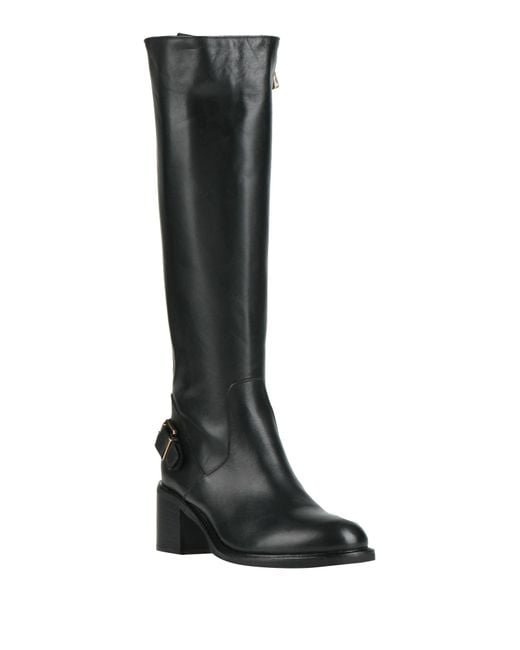 Trend Black Boot Leather, Textile Fibers