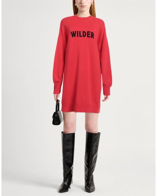 Sportmax Red Mini Dress Wool, Cashmere