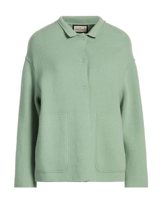 Bruno Manetti Green Jacket Virgin Wool, Nylon