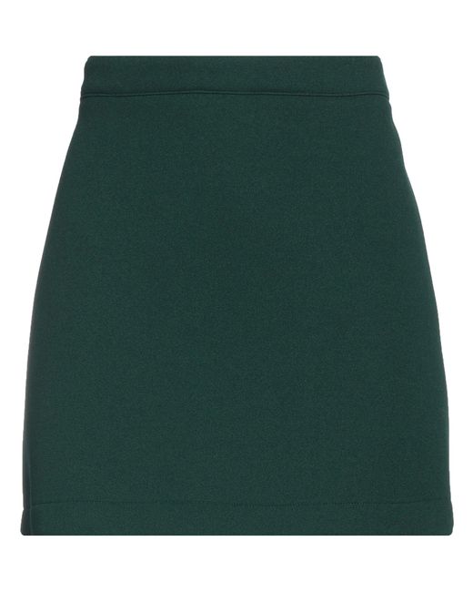 VIRNA DRÒ® Green Dark Mini Skirt Polyester, Polyurethane, Elastane