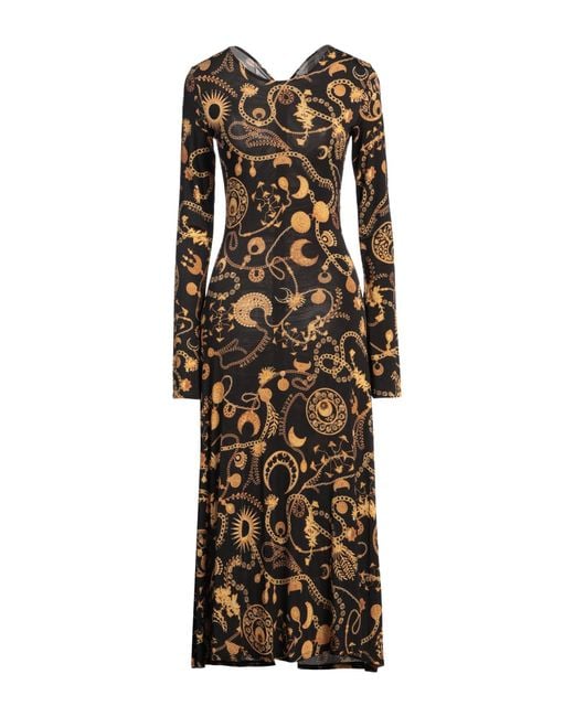 MARINE SERRE Black Midi Dress Viscose, Elastane