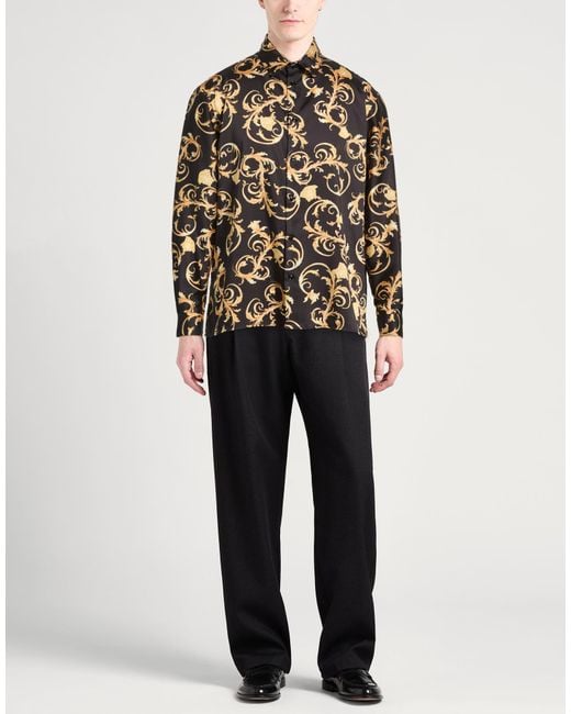 Versace Black Shirt Polyester for men