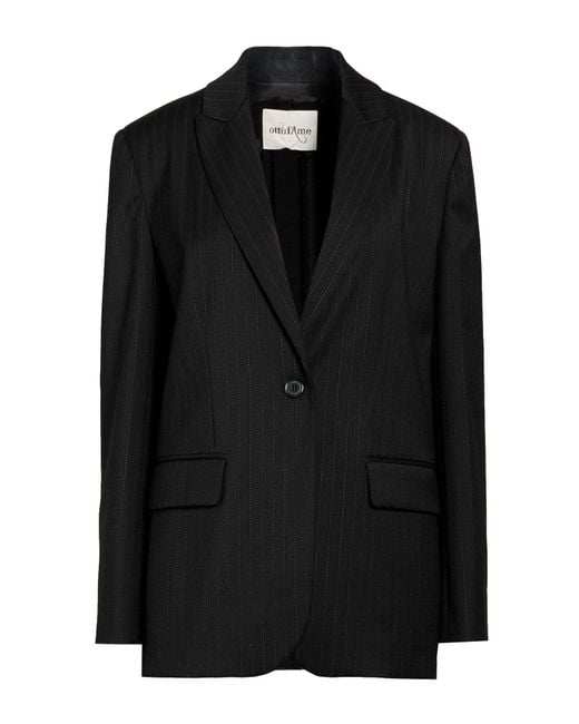 Ottod'Ame Black Blazer Polyester, Virgin Wool, Elastane