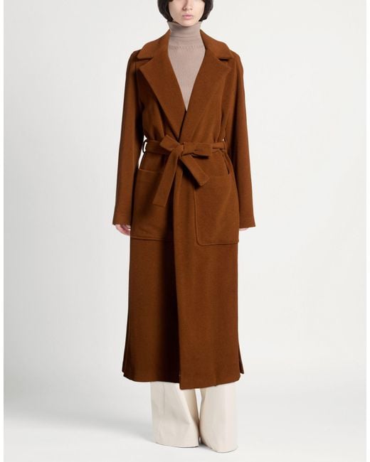 Nora Barth Brown Coat Polyester, Viscose