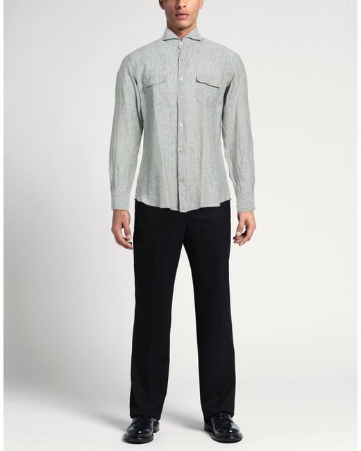 Giannetto Portofino Gray Shirt Linen for men