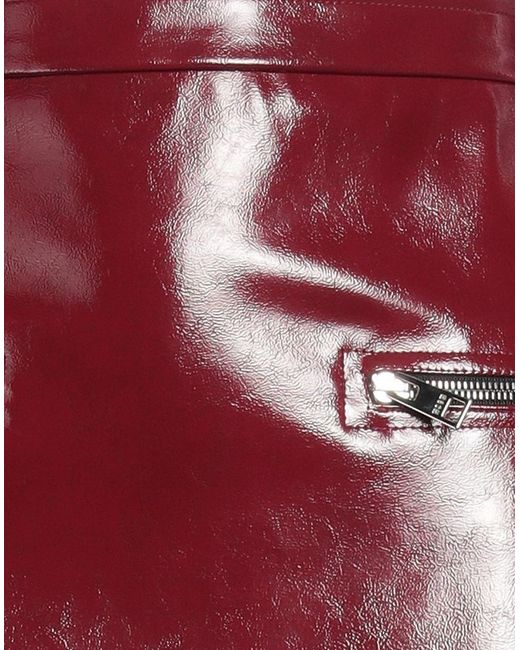 MSGM Red Burgundy Maxi Skirt Polyester, Polyurethane