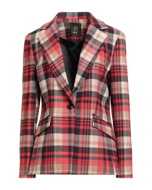 Gai Mattiolo Red Gm Blazer Polyester, Elastane