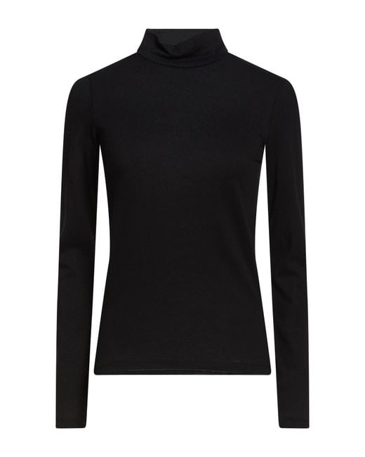 Majestic Filatures Black T-Shirt Organic Cotton, Cashmere