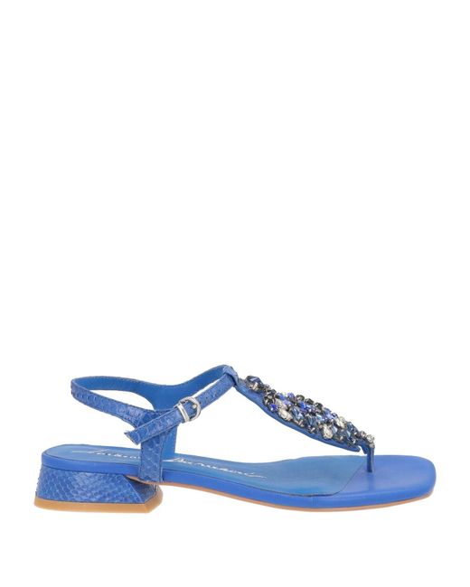 Luciano Barachini Blue Thong Sandal Leather
