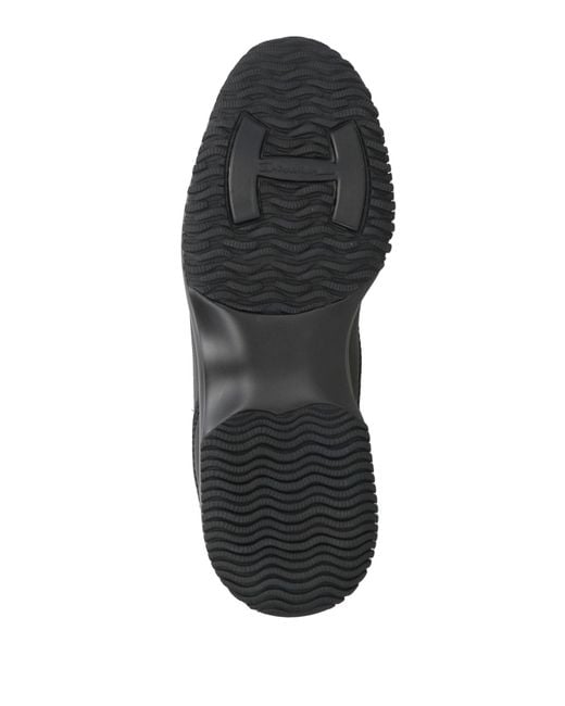 Hogan Black Interactive Sneakers Leather, Textile Fibers