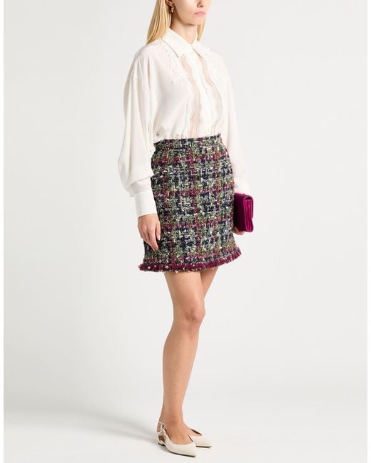 Etro Gray Military Mini Skirt Wool, Synthetic Fibers, Mohair Wool, Polyester, Cotton