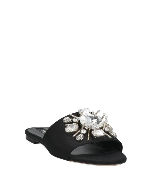 Rochas Black Sandals Textile Fibers