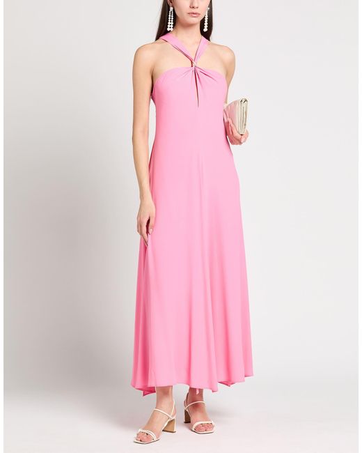 SIMONA CORSELLINI Pink Maxi Dress Polyester, Elastane