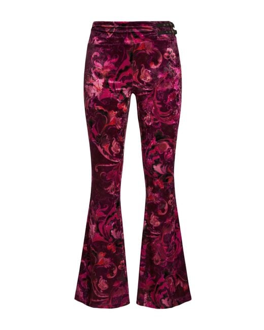 Versace Jeans Couture Red Pants Polyester, Elastane