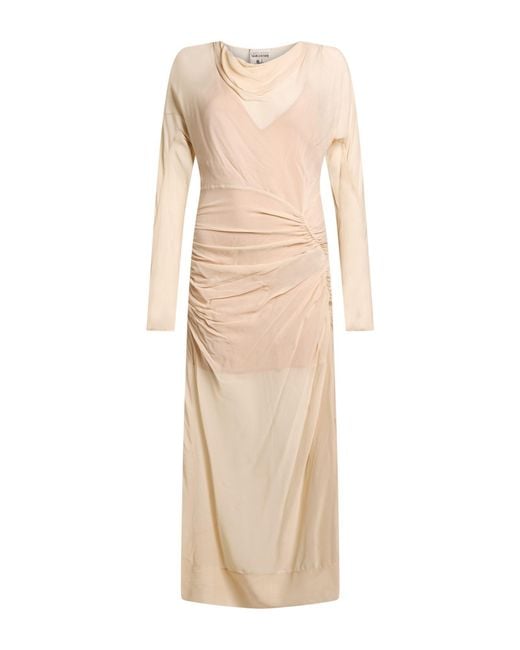 Semicouture Natural Blush Maxi Dress Acetate, Silk