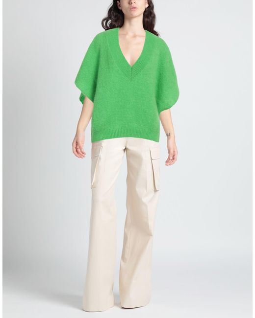 Alysi Green Sweater Mohair Wool, Polyamide, Elastane