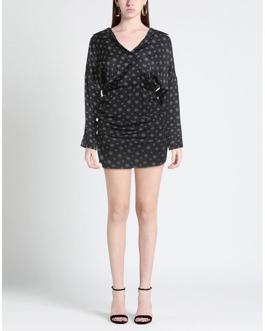Soallure Black Mini Dress Viscose, Polyester