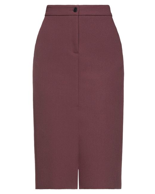 MSGM Red Midi Skirt Polyester, Viscose, Elastane