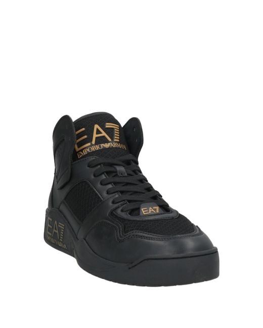 EA7 Black Sneakers Polyester, Polyurethane for men