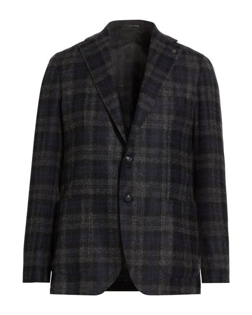 Tagliatore Black Blazer Alpaca Wool, Wool, Polyamide for men