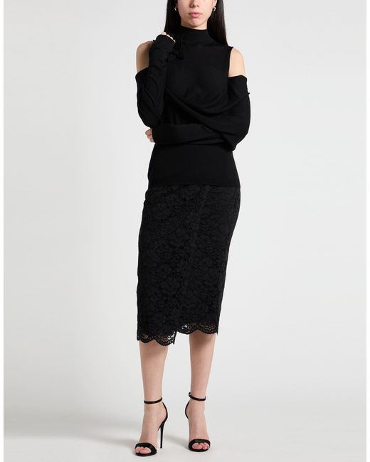 Alberta Ferretti Black Turtleneck Virgin Wool, Cashmere