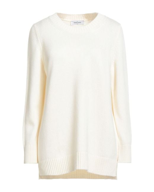 Gran Sasso White Per Mocerino 1949 Sweater Virgin Wool, Viscose, Cashmere