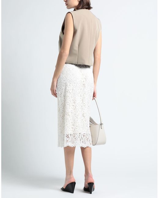 Shirtaporter White Midi Skirt