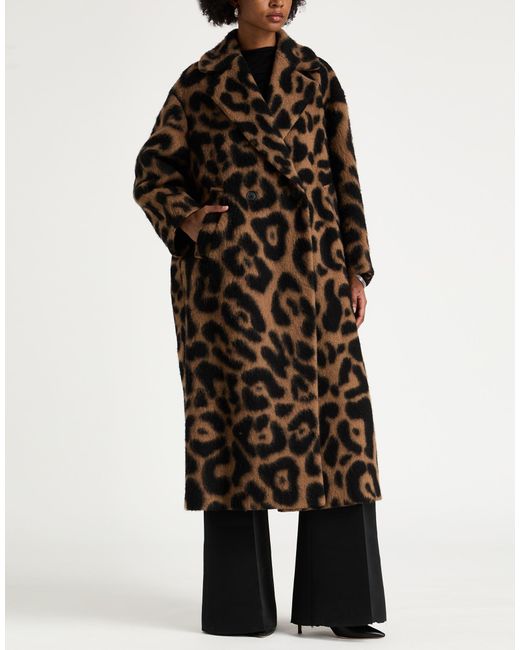 MEIMEIJ Brown Coat Polyester, Virgin Wool, Acrylic