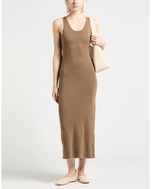 Max Mara Brown Maxi Dress Virgin Wool