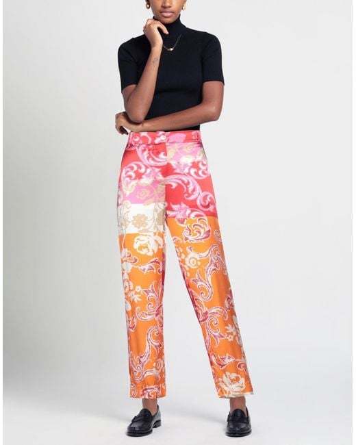 Shirtaporter Orange Pants Silk, Elastane