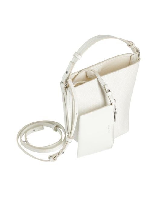 Calvin Klein White Handbag Recycled Polyester, Polyurethane
