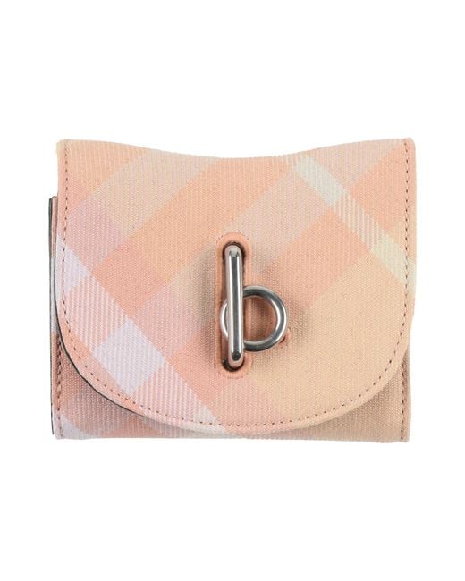 Burberry Natural Wallet Polyester, Wool