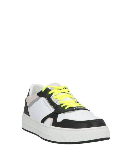 Crime London White Sneakers Leather, Textile Fibers for men
