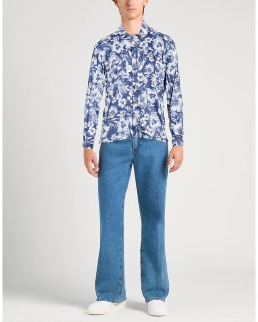 Bob Blue Shirt Polyester, Elastane for men