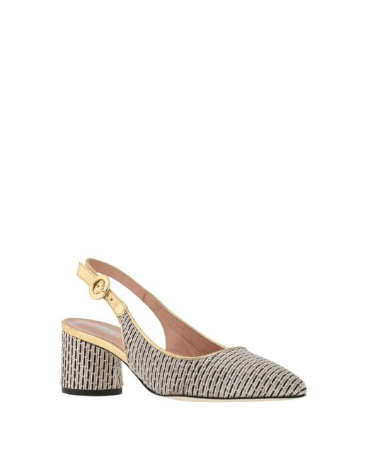 Pollini Metallic Pumps Leather, Textile Fibers