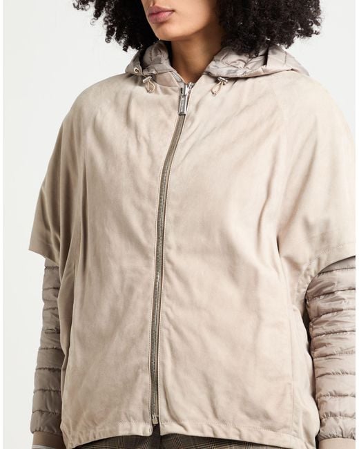 Moorer Brown Jacket Leather, Polyester, Polyamide, Elastane