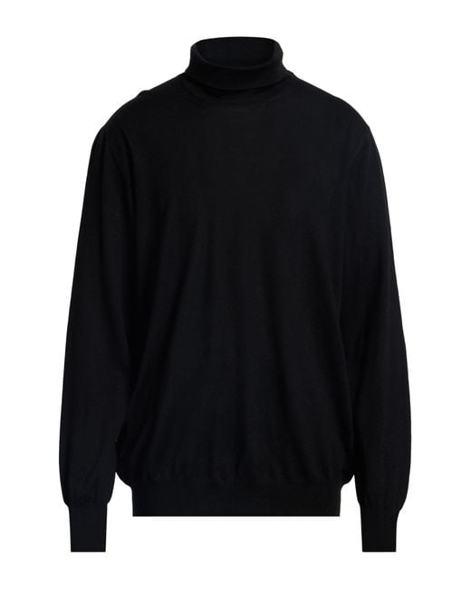 Lardini Black Turtleneck Wool for men