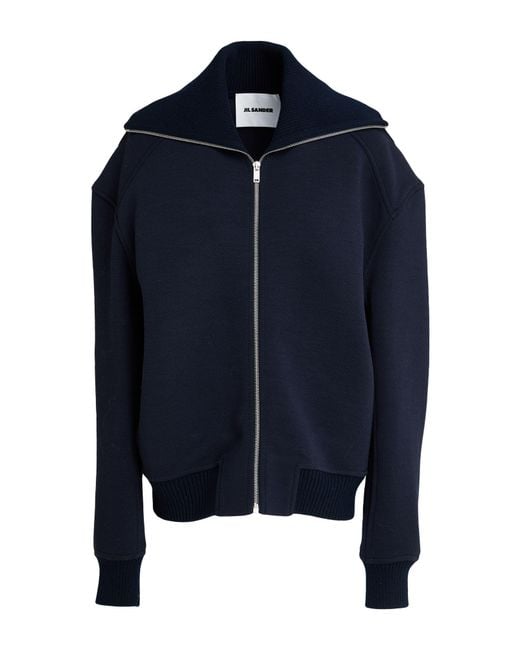Jil Sander Blue Midnight Jacket Virgin Wool, Polyamide